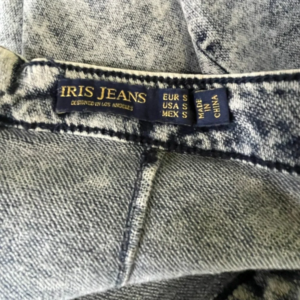 Vintage Iris Jeans Pencil Skirt Womens S Blue Good Acid Wash High Waist Midi
